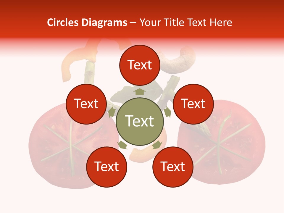 A Picture Of A Tomato And Asparagus On A White Background PowerPoint Template