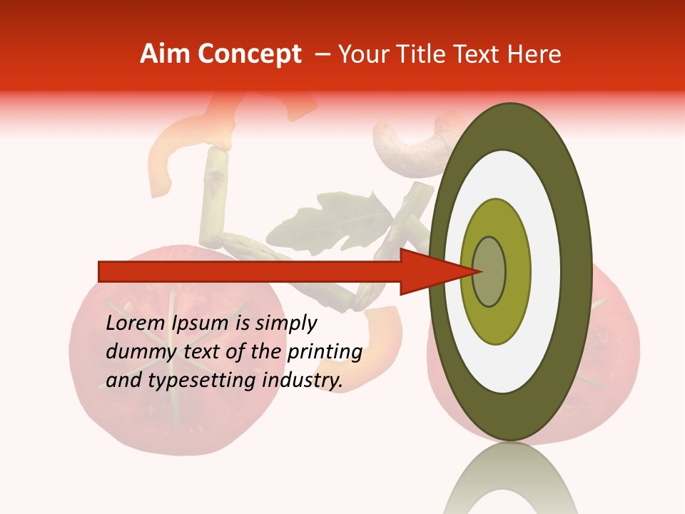 A Picture Of A Tomato And Asparagus On A White Background PowerPoint Template