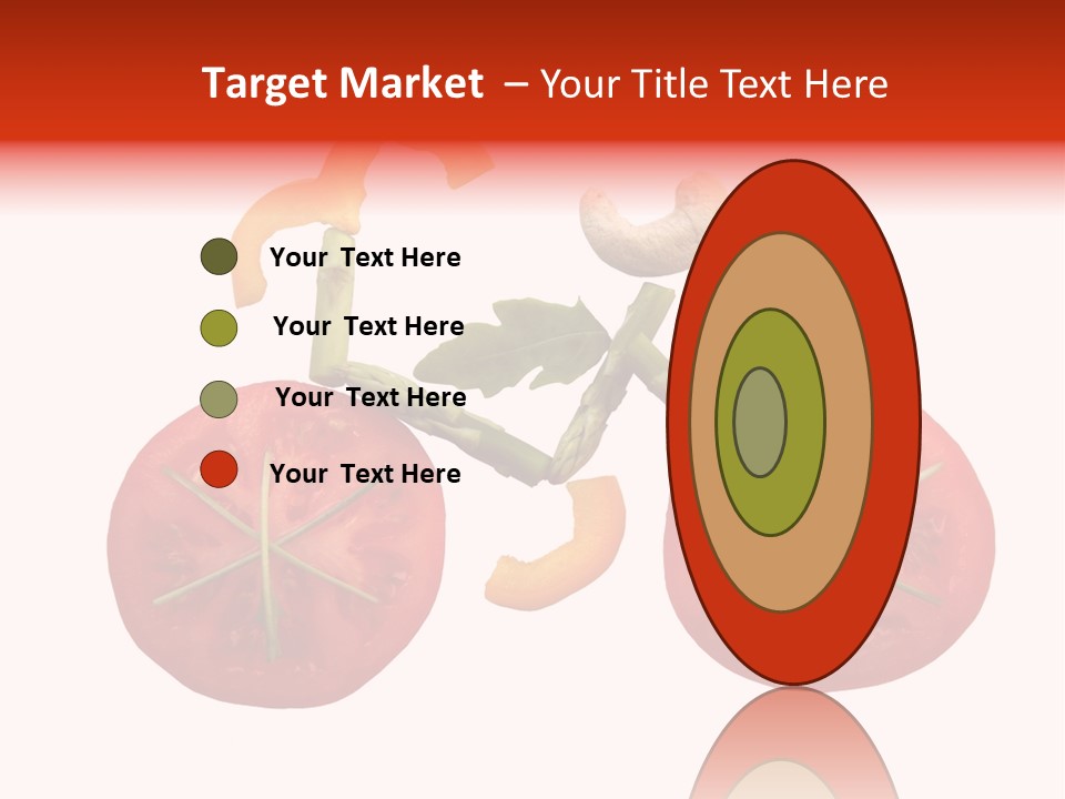 A Picture Of A Tomato And Asparagus On A White Background PowerPoint Template