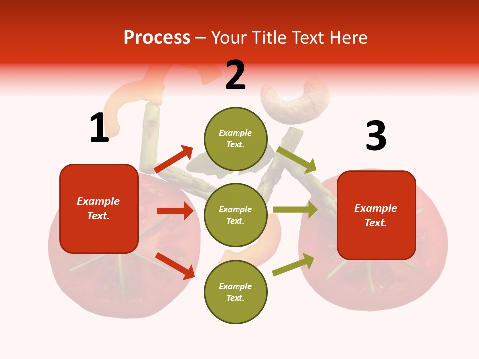 A Picture Of A Tomato And Asparagus On A White Background PowerPoint Template