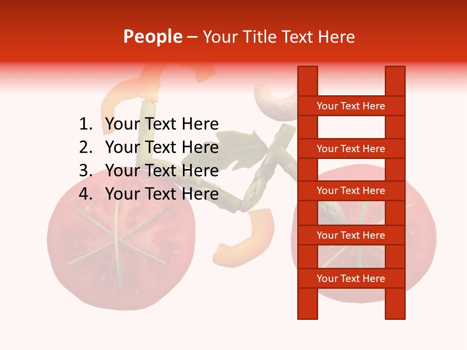 A Picture Of A Tomato And Asparagus On A White Background PowerPoint Template