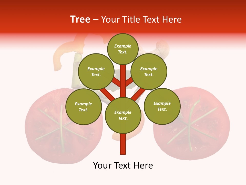 A Picture Of A Tomato And Asparagus On A White Background PowerPoint Template