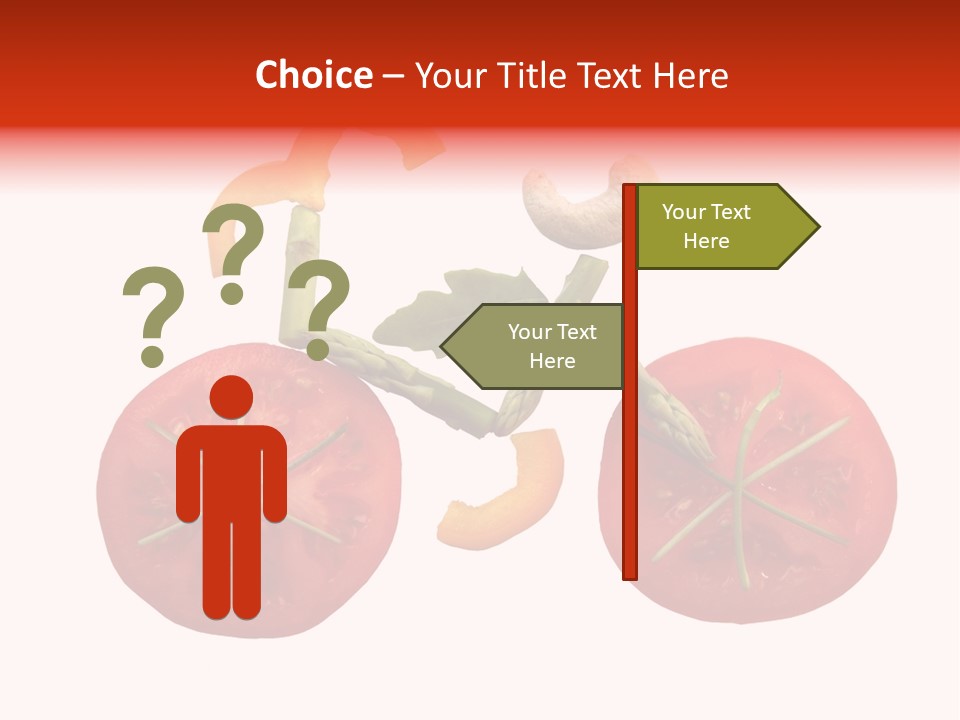 A Picture Of A Tomato And Asparagus On A White Background PowerPoint Template