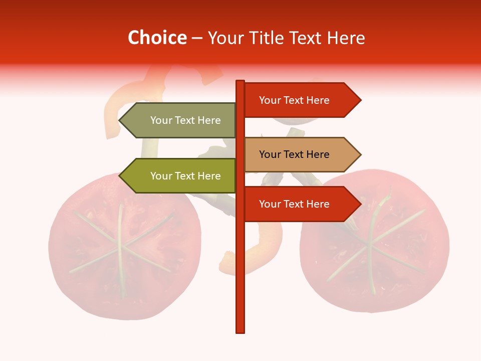 A Picture Of A Tomato And Asparagus On A White Background PowerPoint Template