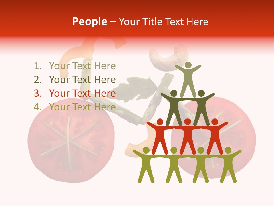 A Picture Of A Tomato And Asparagus On A White Background PowerPoint Template