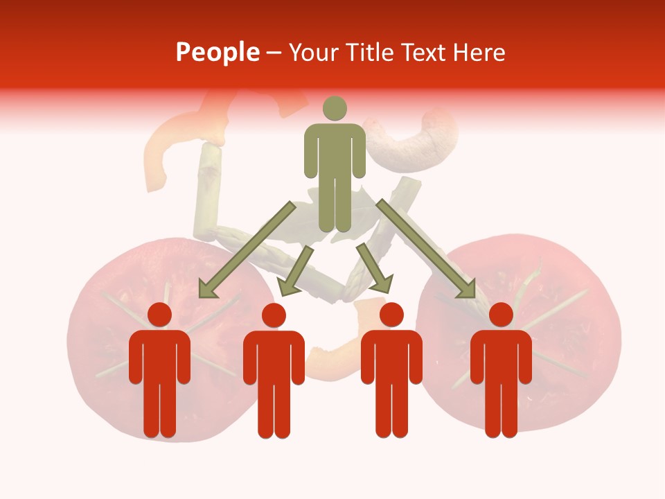 A Picture Of A Tomato And Asparagus On A White Background PowerPoint Template