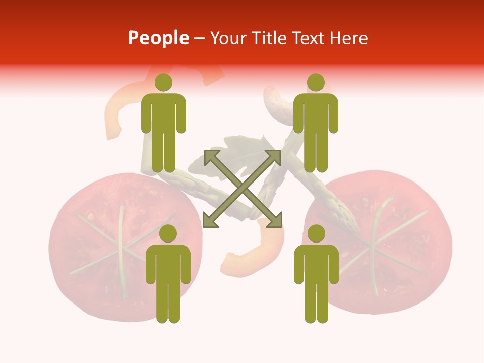 A Picture Of A Tomato And Asparagus On A White Background PowerPoint Template