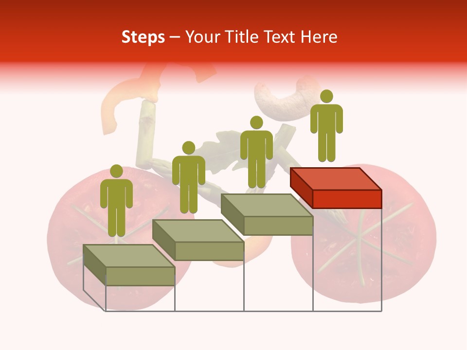 A Picture Of A Tomato And Asparagus On A White Background PowerPoint Template