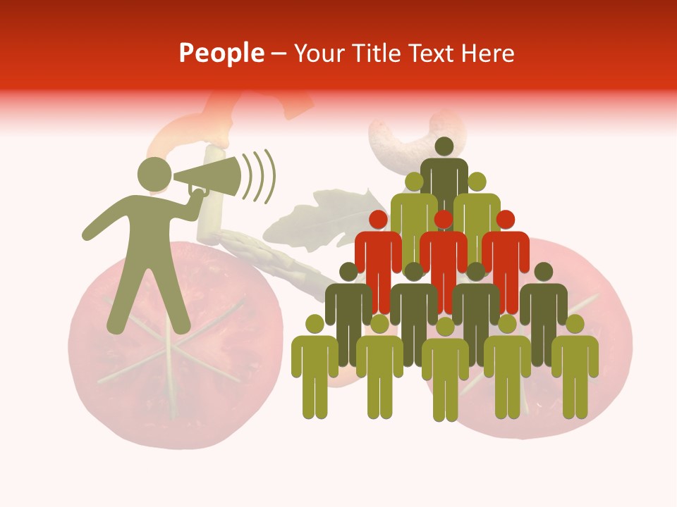 A Picture Of A Tomato And Asparagus On A White Background PowerPoint Template