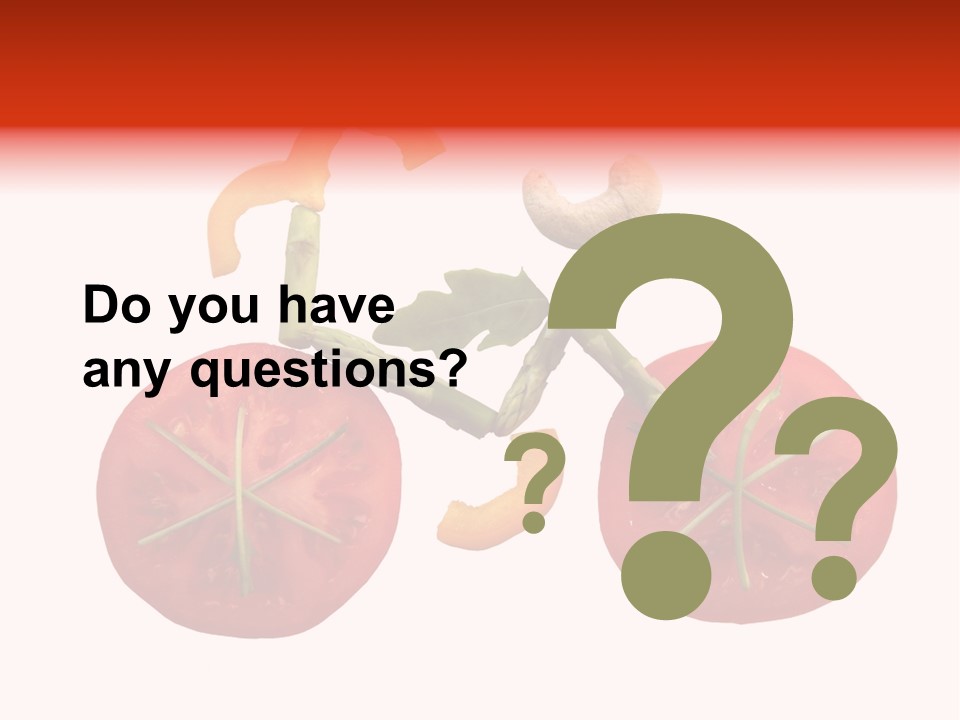 A Picture Of A Tomato And Asparagus On A White Background PowerPoint Template