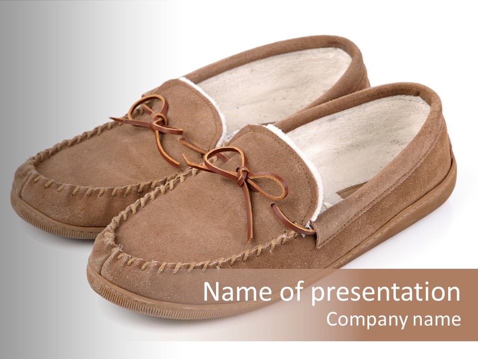 Moccasins On White PowerPoint Template