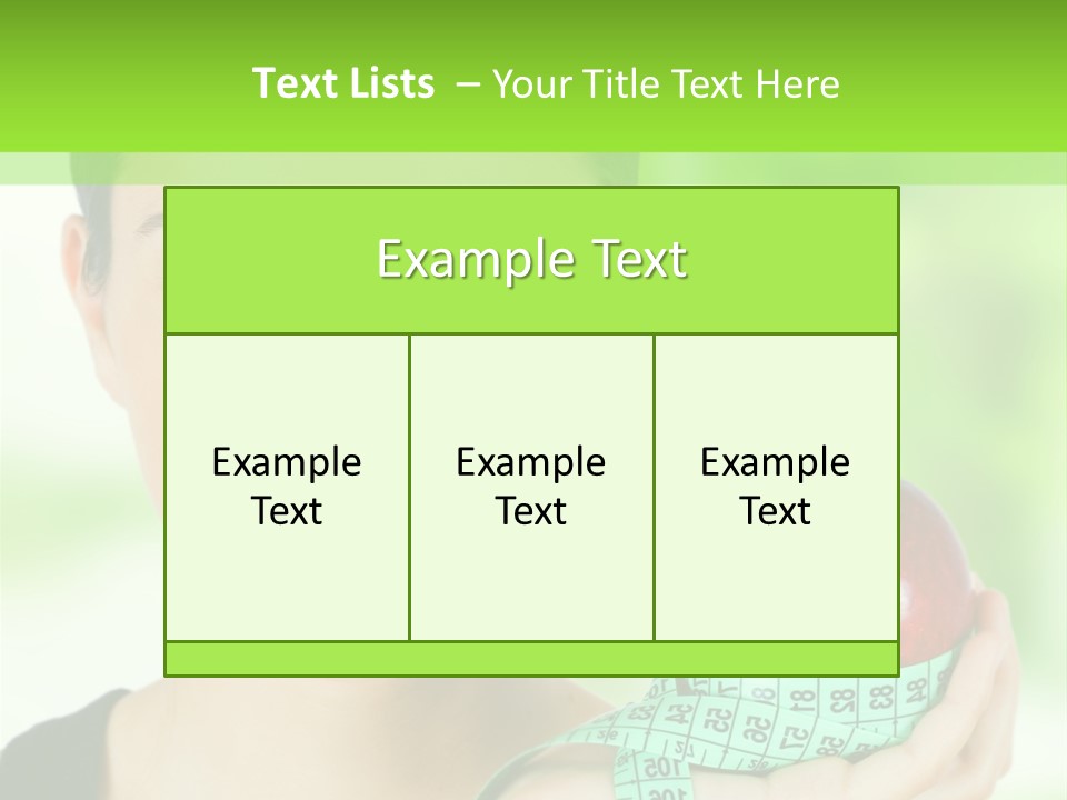 Young Woman Holding Red Apple And Measuring Tape PowerPoint Template