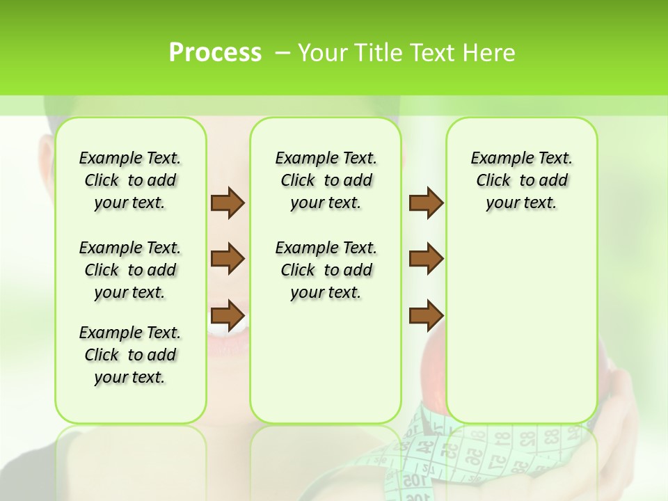Young Woman Holding Red Apple And Measuring Tape PowerPoint Template