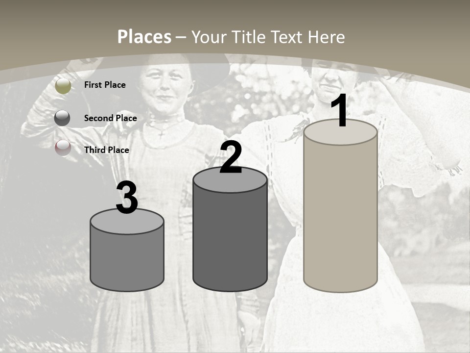 Vintage Photo Of Two Women Friends In Park PowerPoint Template