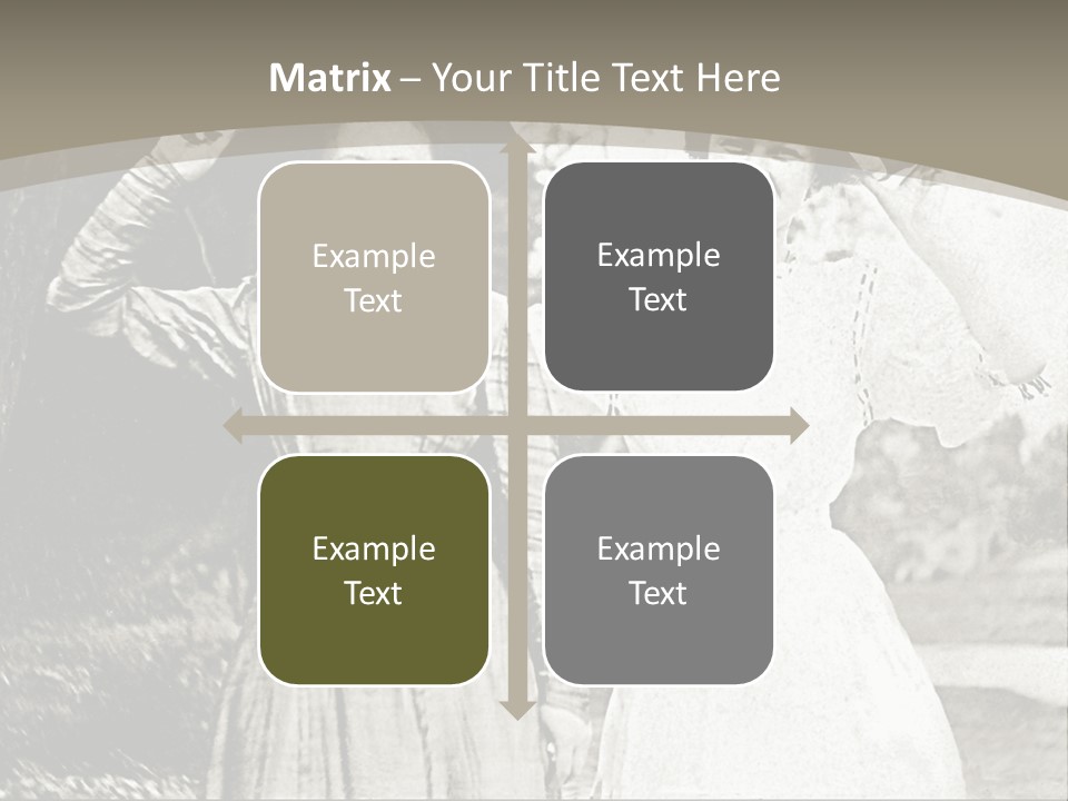 Vintage Photo Of Two Women Friends In Park PowerPoint Template