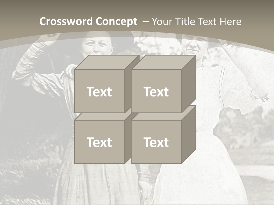 Vintage Photo Of Two Women Friends In Park PowerPoint Template