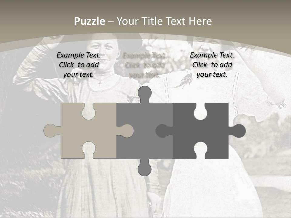 Vintage Photo Of Two Women Friends In Park PowerPoint Template