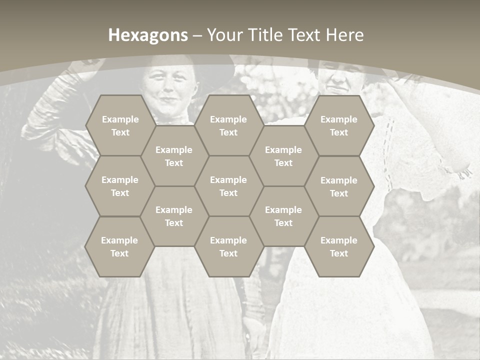 Vintage Photo Of Two Women Friends In Park PowerPoint Template