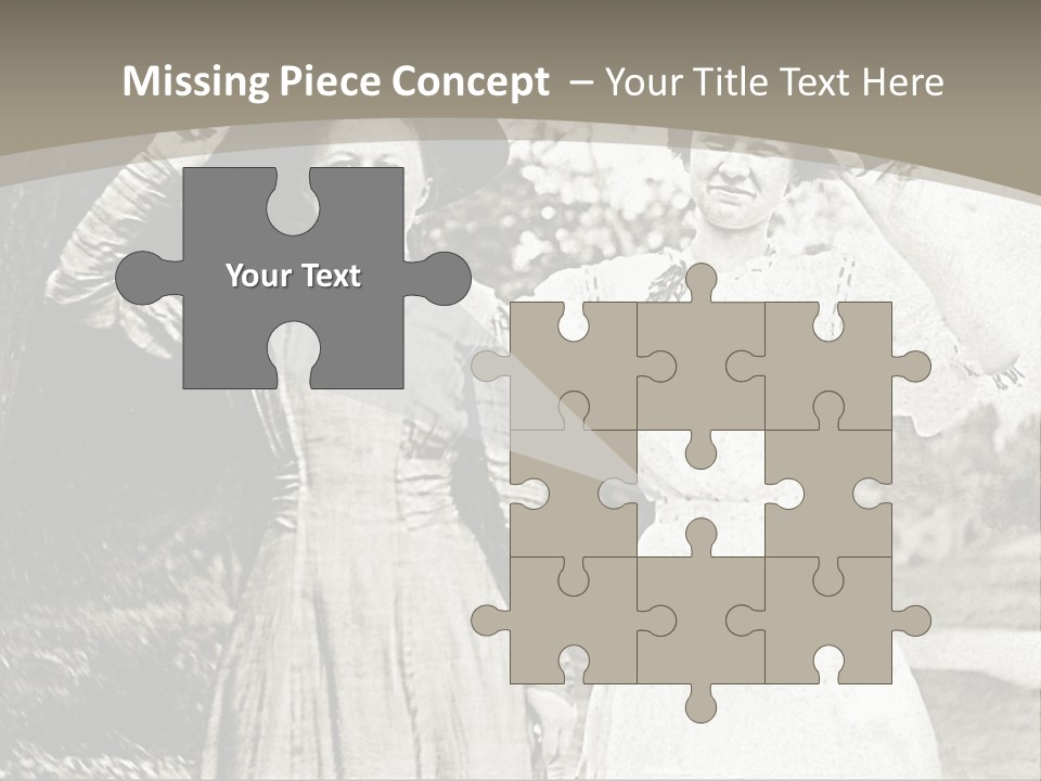 Vintage Photo Of Two Women Friends In Park PowerPoint Template