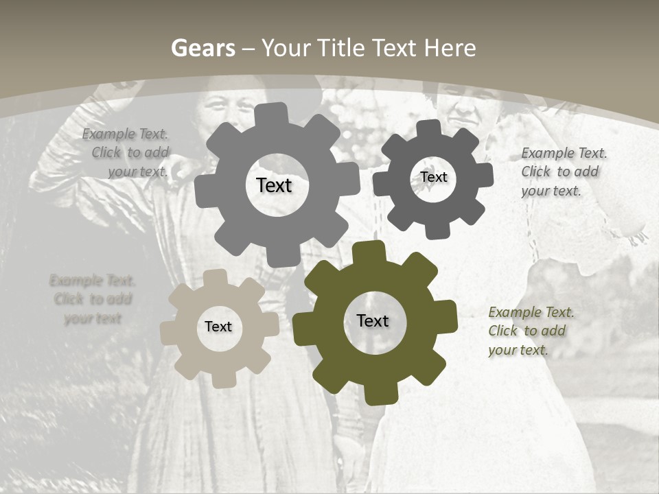 Vintage Photo Of Two Women Friends In Park PowerPoint Template