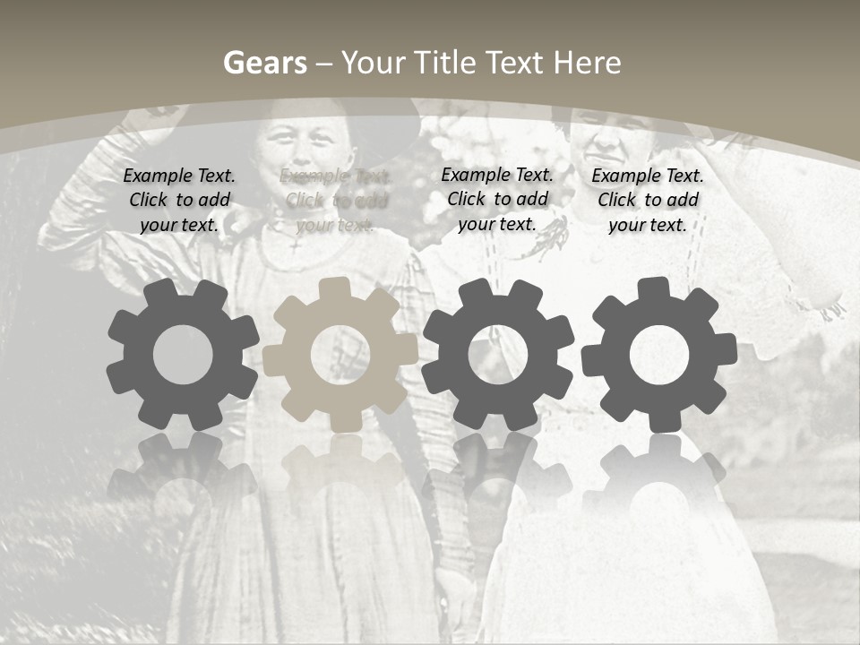 Vintage Photo Of Two Women Friends In Park PowerPoint Template