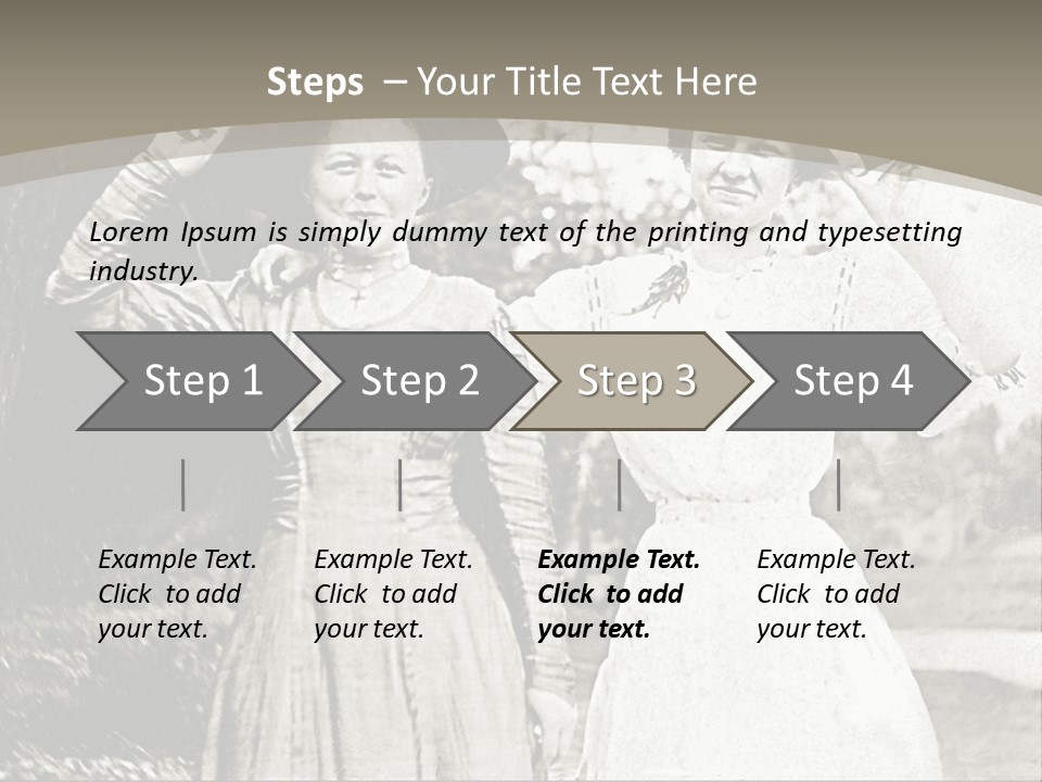 Vintage Photo Of Two Women Friends In Park PowerPoint Template