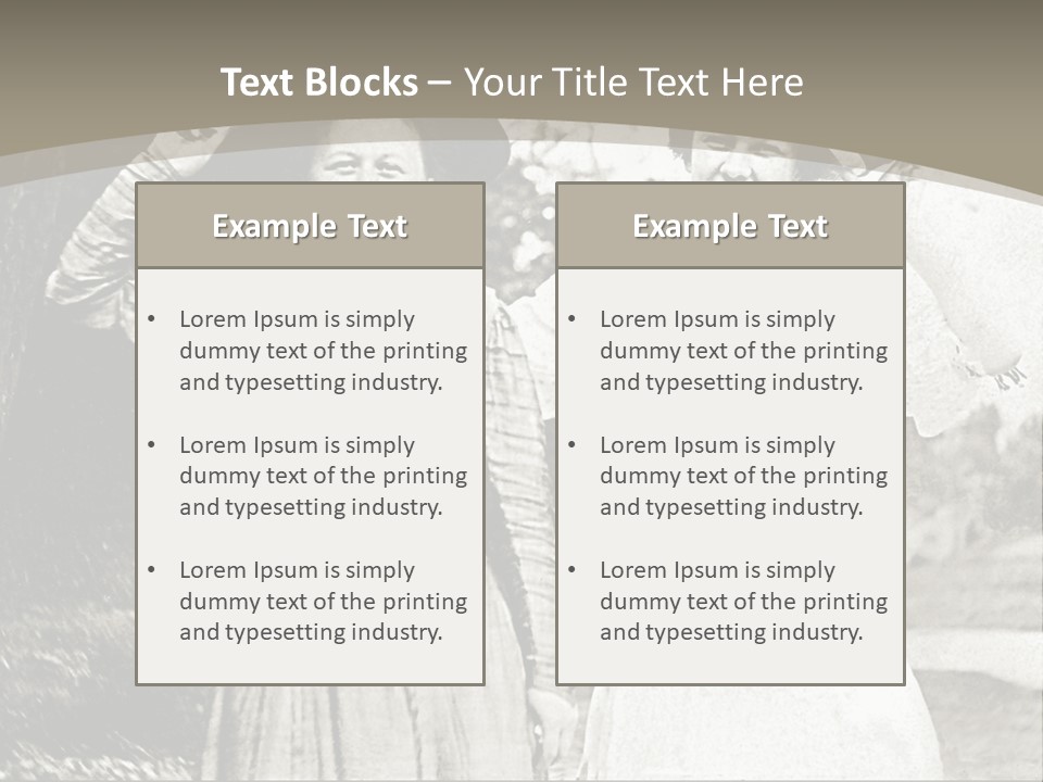 Vintage Photo Of Two Women Friends In Park PowerPoint Template