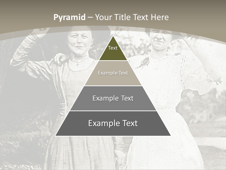 Vintage Photo Of Two Women Friends In Park PowerPoint Template