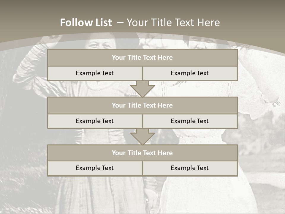 Vintage Photo Of Two Women Friends In Park PowerPoint Template