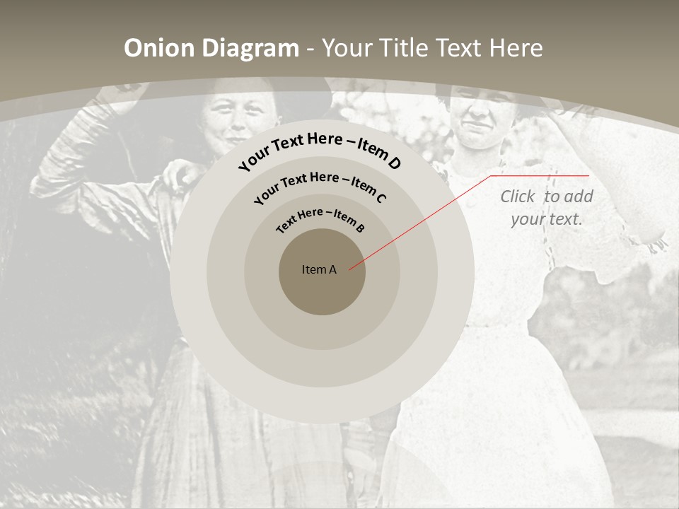 Vintage Photo Of Two Women Friends In Park PowerPoint Template