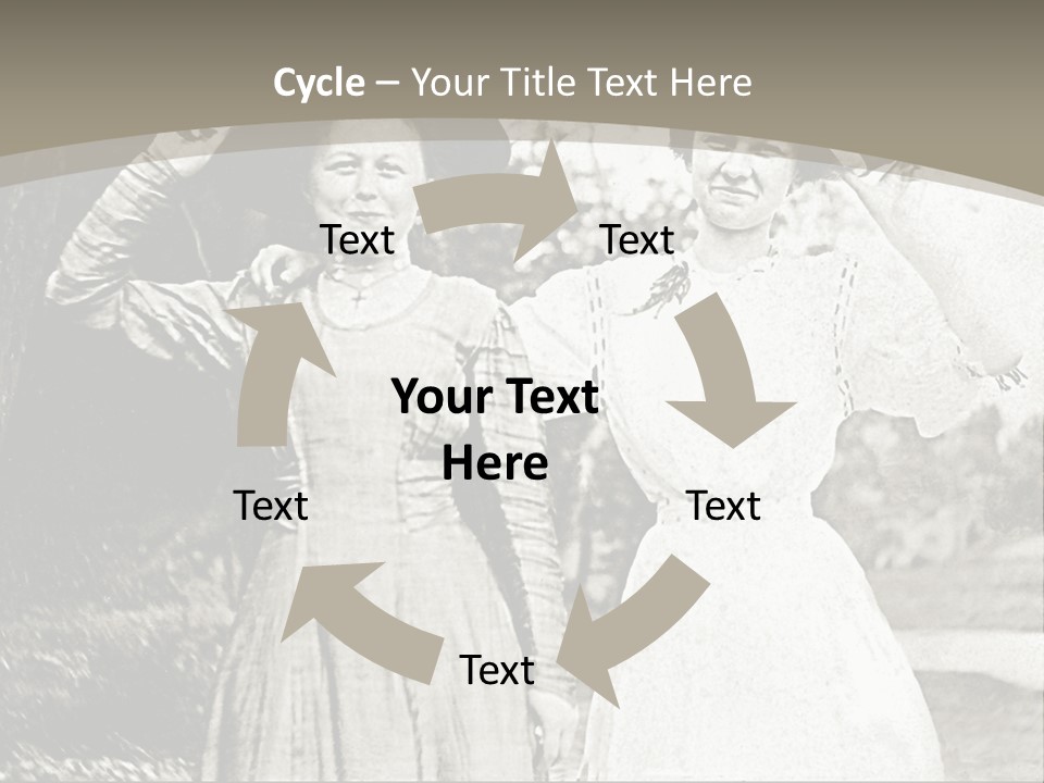 Vintage Photo Of Two Women Friends In Park PowerPoint Template