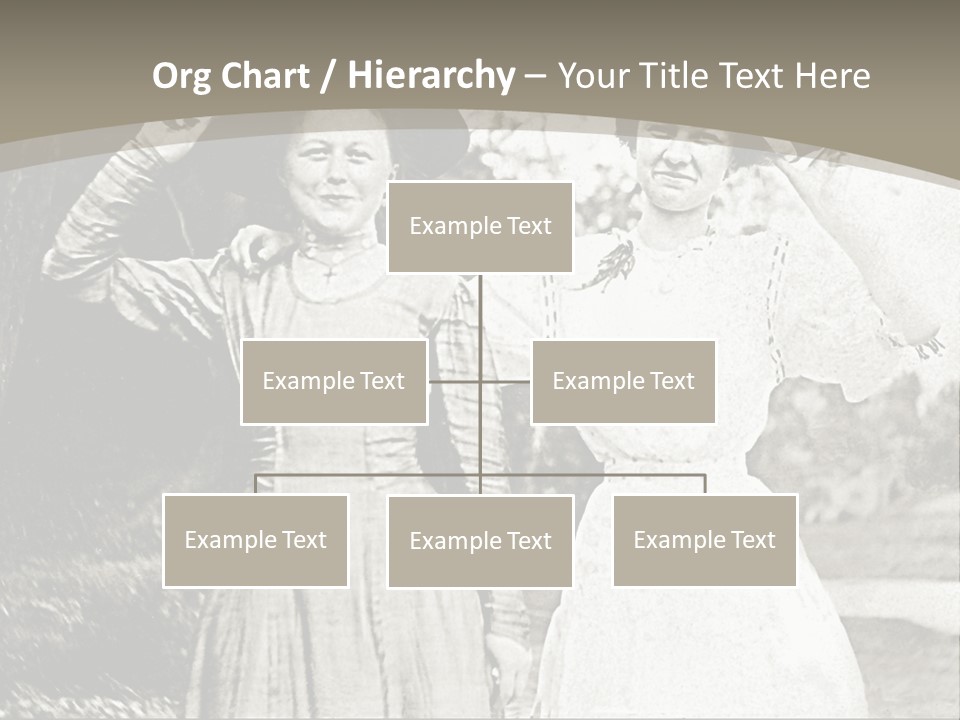 Vintage Photo Of Two Women Friends In Park PowerPoint Template