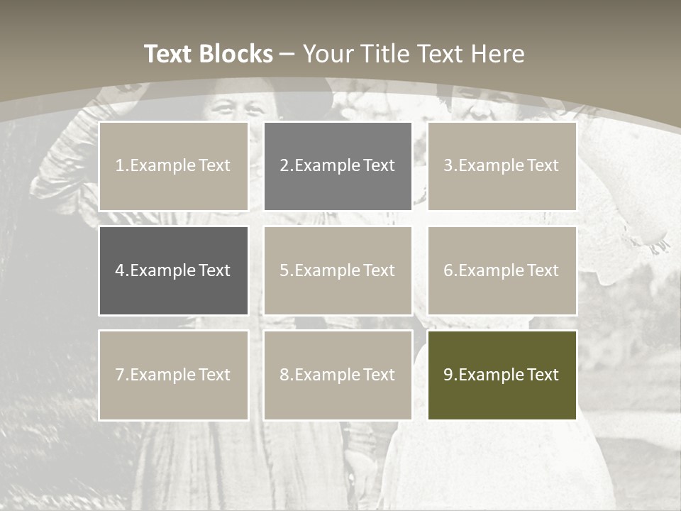 Vintage Photo Of Two Women Friends In Park PowerPoint Template