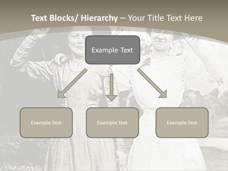 Vintage Photo Of Two Women Friends In Park PowerPoint Template