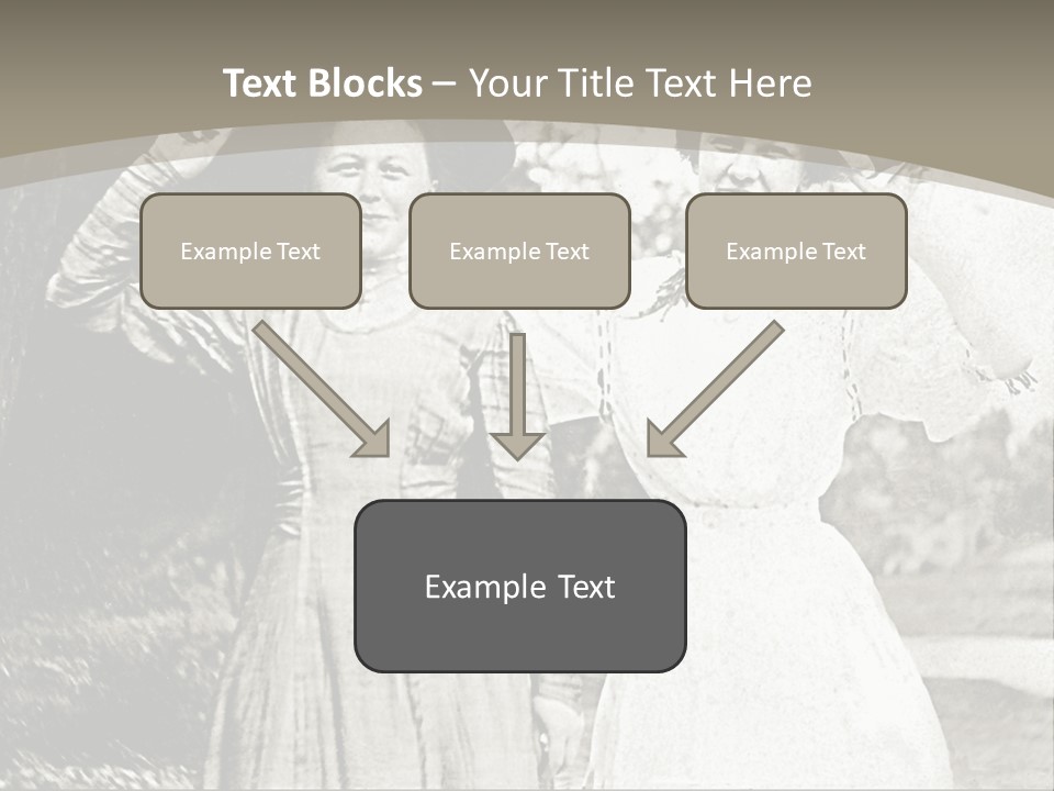 Vintage Photo Of Two Women Friends In Park PowerPoint Template
