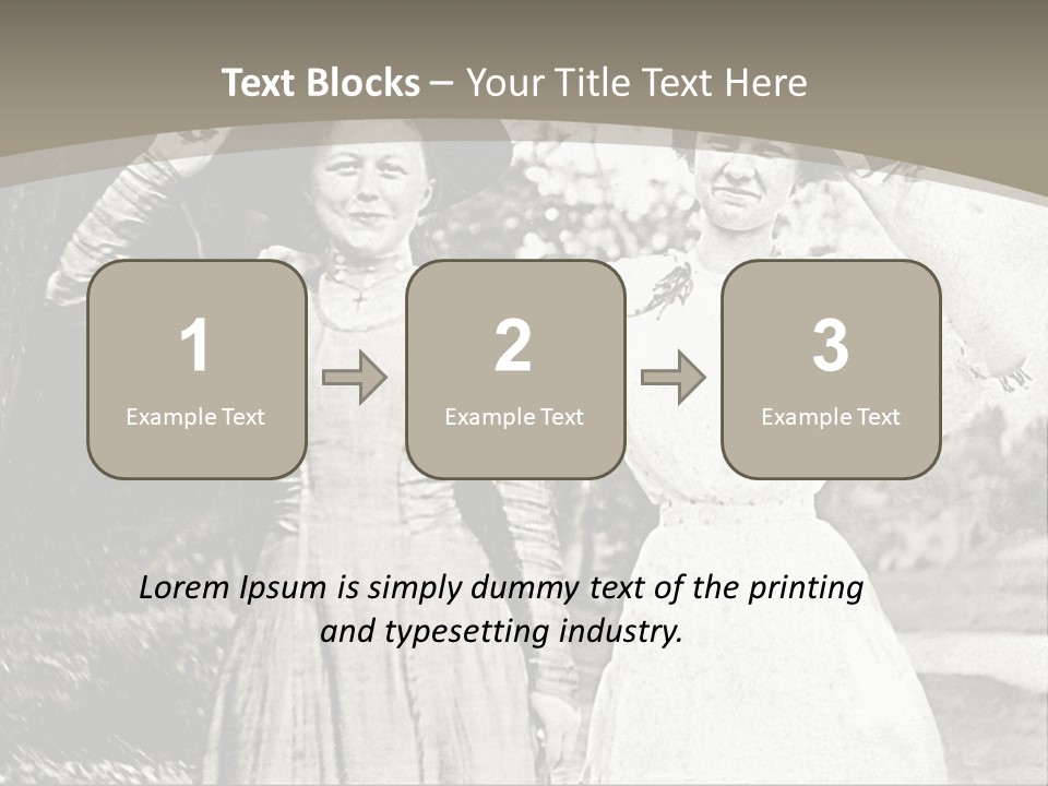 Vintage Photo Of Two Women Friends In Park PowerPoint Template