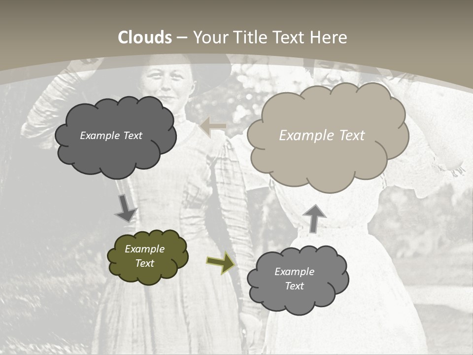 Vintage Photo Of Two Women Friends In Park PowerPoint Template