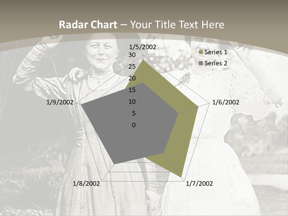 Vintage Photo Of Two Women Friends In Park PowerPoint Template