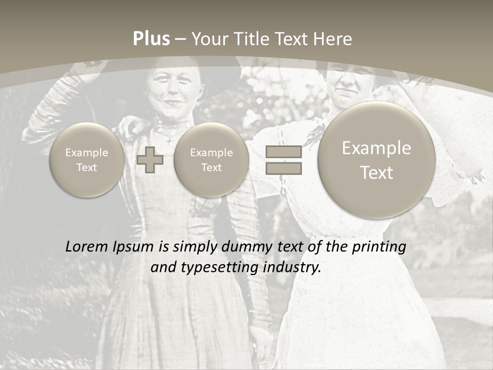 Vintage Photo Of Two Women Friends In Park PowerPoint Template