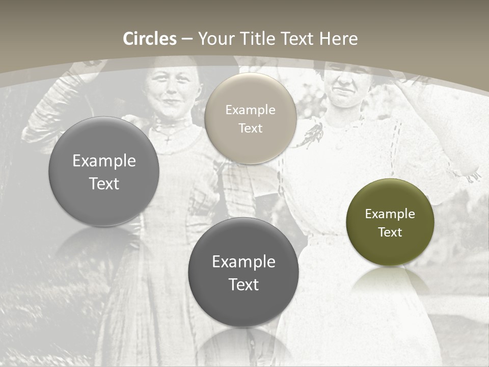 Vintage Photo Of Two Women Friends In Park PowerPoint Template