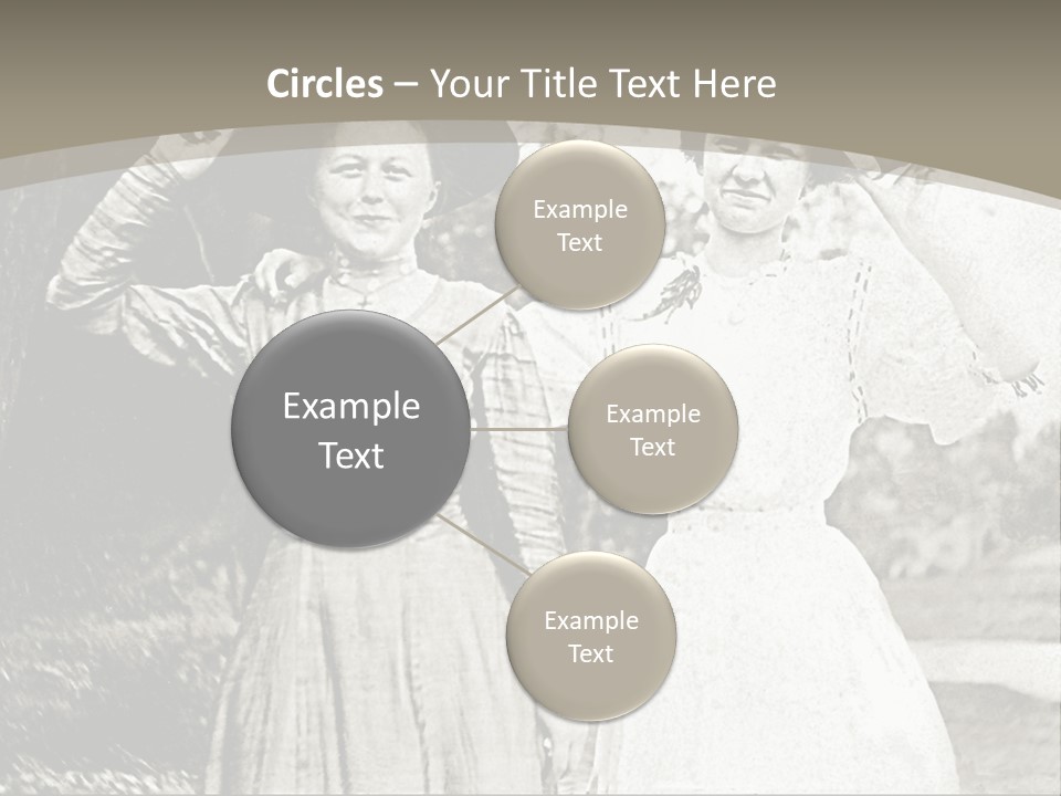 Vintage Photo Of Two Women Friends In Park PowerPoint Template