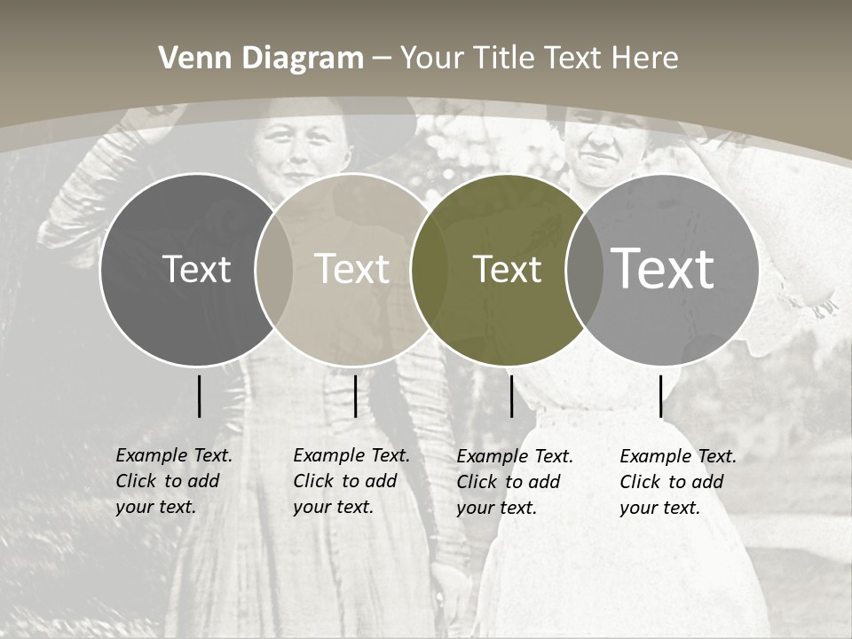 Vintage Photo Of Two Women Friends In Park PowerPoint Template