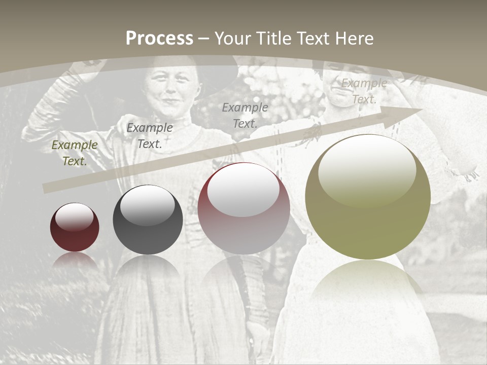 Vintage Photo Of Two Women Friends In Park PowerPoint Template