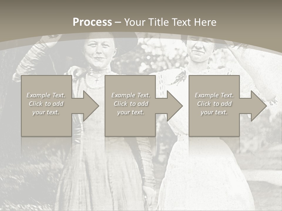 Vintage Photo Of Two Women Friends In Park PowerPoint Template