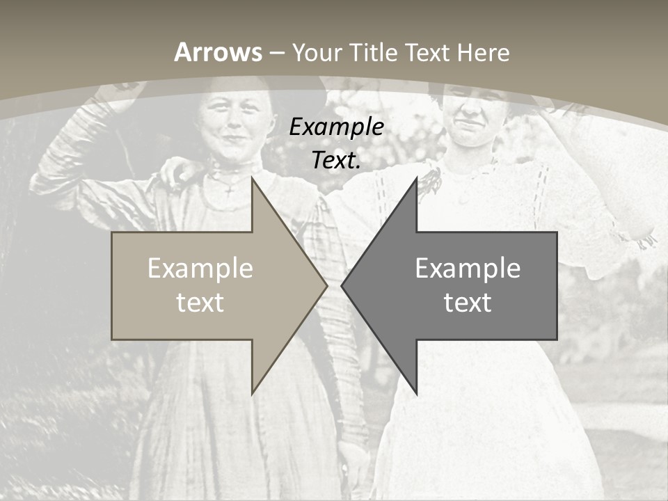 Vintage Photo Of Two Women Friends In Park PowerPoint Template