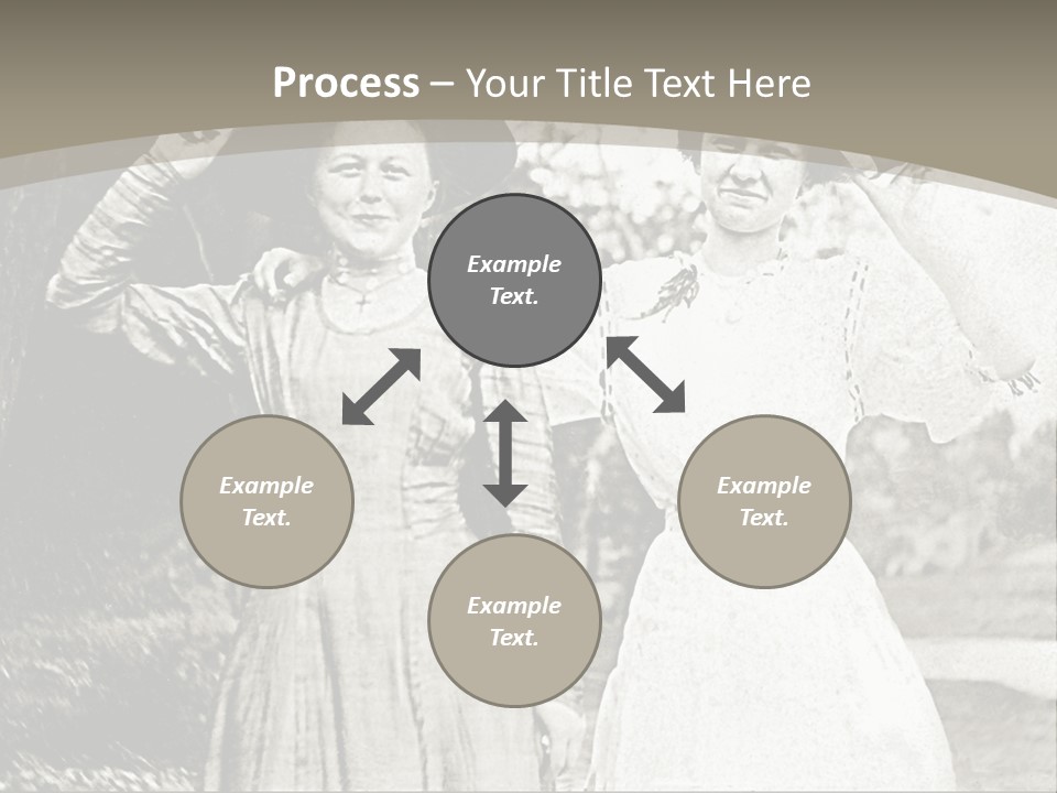 Vintage Photo Of Two Women Friends In Park PowerPoint Template