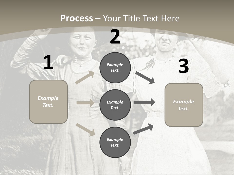 Vintage Photo Of Two Women Friends In Park PowerPoint Template