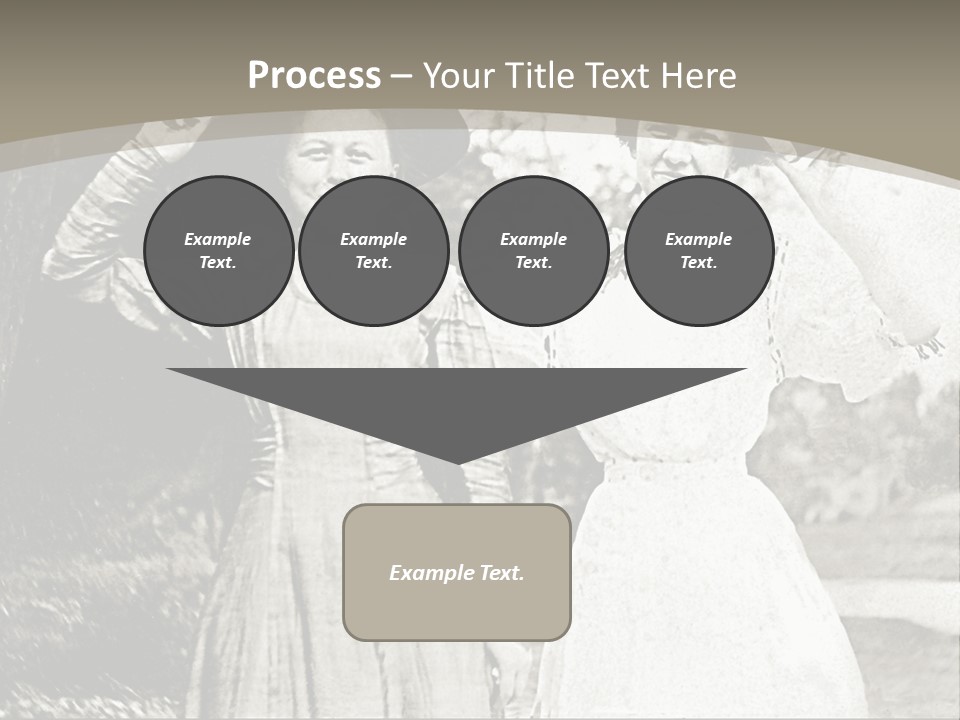 Vintage Photo Of Two Women Friends In Park PowerPoint Template