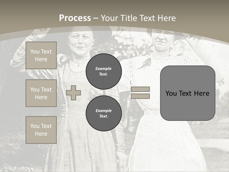 Vintage Photo Of Two Women Friends In Park PowerPoint Template