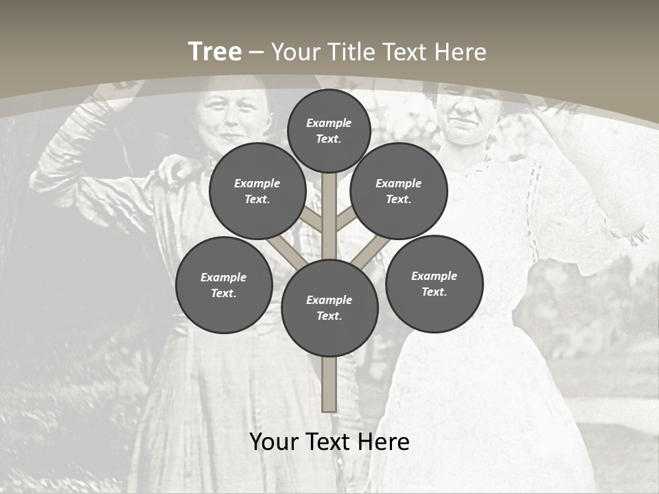 Vintage Photo Of Two Women Friends In Park PowerPoint Template